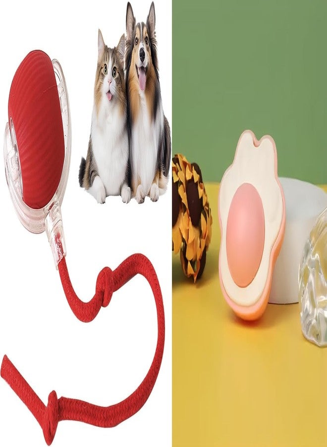 PET FUN مجموعة ألعاب القطط من بيت فن (قطعتان) | كرة تفاعلية للقطط بذيل حبل ولعبة على شكل مخلب مع النعناع البري ونبات سيلفر فين | كرة حائط طبيعية لللعق وألعاب لعب - Image 1